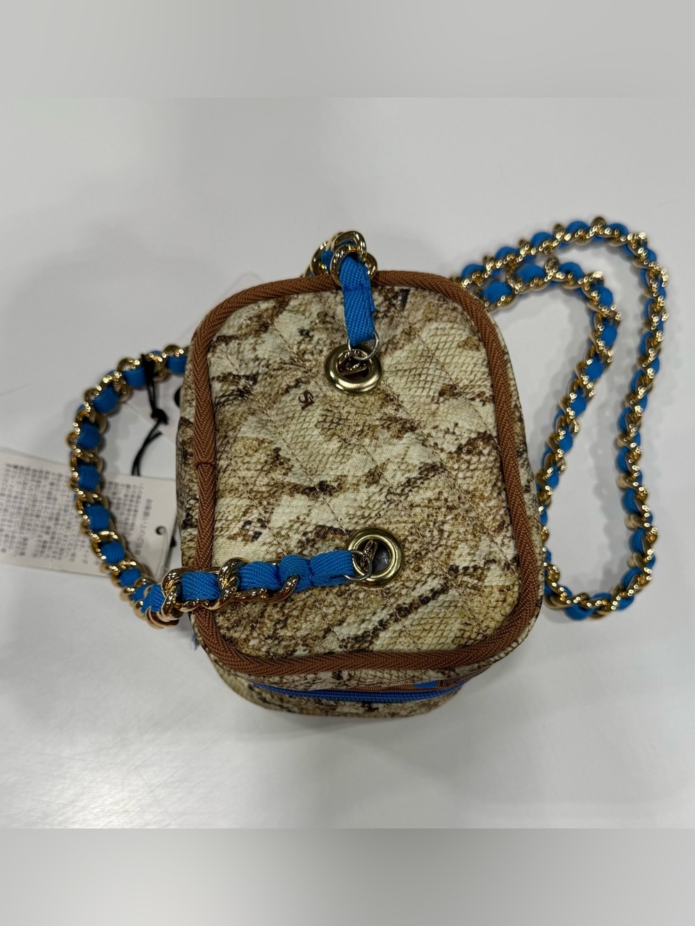 Lesportsac Snake Print Crossbody Bag with Blue and Brown Accents - Picture 4 of 8